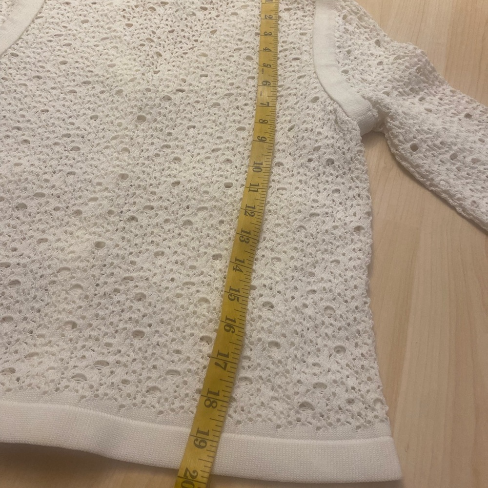 CHANEL 2011 Spring Open Crochet Knit Cardigan Jacket White - Picture 8 of 16